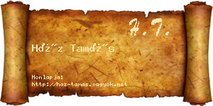 Ház Tamás névjegykártya