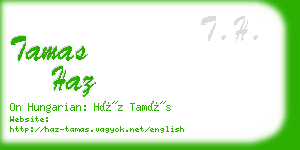 tamas haz business card